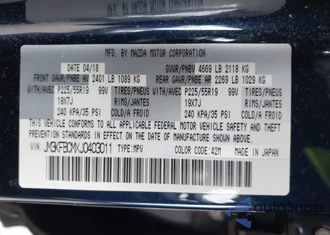 2018 Mazda Cx-5 Touring z USA, uszkodzony, nr VIN JM3KFBCMXJ0403011